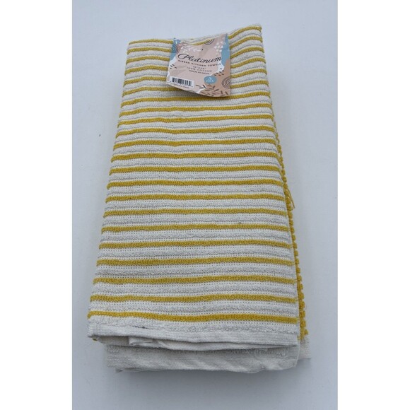 PANTRY KITCHEN TOWELS 3 pack yellow and white 16 X 26 100% COTTON - Picture 1 of 4